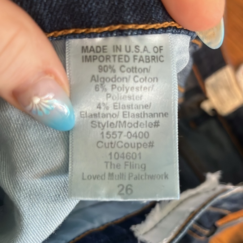 Current/Elliott The Fling Patchwork Jeans Size 26… - image 9